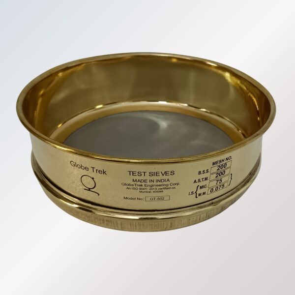 Globetrek Test Sieve GT-502 – durable Brass Frame laboratory sieve with fine mesh for accurate particle size testing