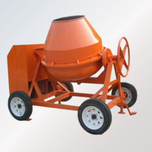 Portable tilting drum concrete mixer with diesel engine for on-site mixing